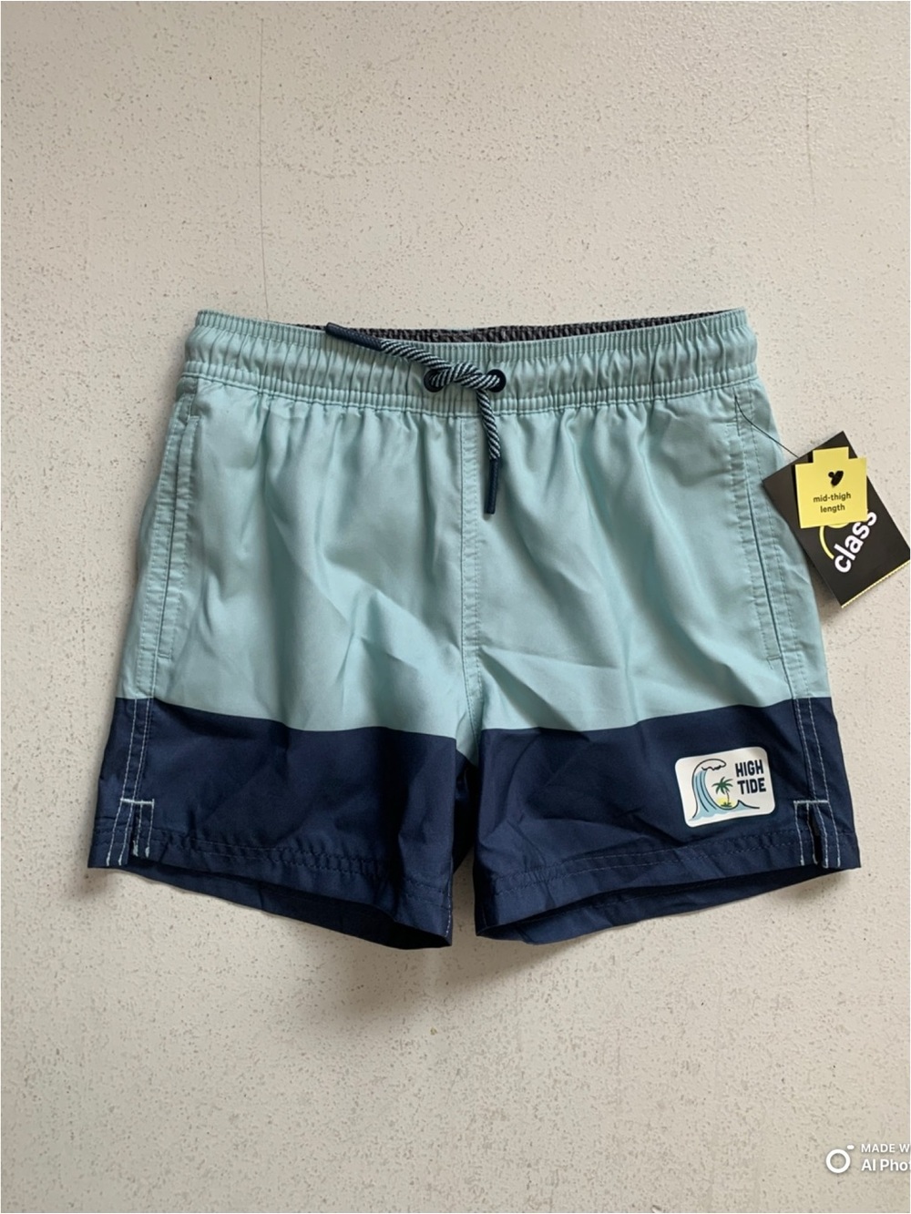 Art Class Blue Colorblock Swim Trunks Swimsuit Size Medium NWT Beach Vacation